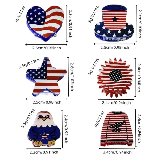 Wholesale American Flag Hair Claws For Women In Acrylic, Perfect Hairpin Accessory For Independence Day And Spring
