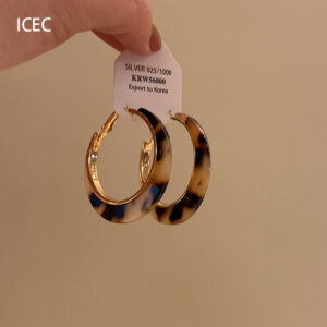 A2645 leopard print-maillard caramel leopard print earrings