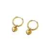 Wholesale INS Minimalist Style 18K Gold Plated Heart Hoop Earrings For Women, Non-Fading, Niche, Light Luxury, Simple, High-End Feel