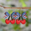 Wholesale Retro White Acrylic Bow Tie Print Drop Earrings For Women With 304 Stainless Steel Ear Pins