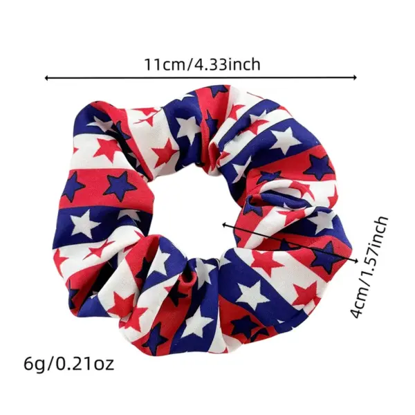 Wholesale American Flag Hair Tie Made Of Cloth, Multicolor Hair Accessory For Independence Day And Summer