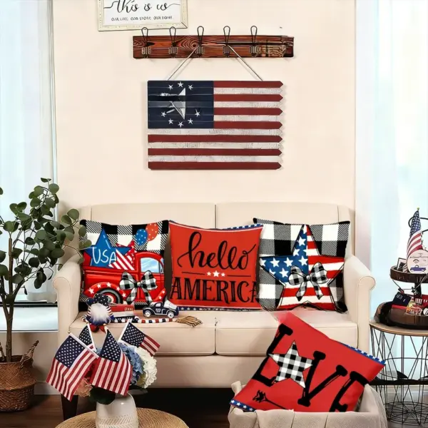 Wholesale Household Plush Pillow Case Featuring Car Pattern, Perfect For Independence Day Decoration