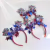 Wholesale 71st American Blue White Red Fireworks Headband Flag Party Decoration Headwear Unisex Rainbow