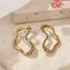 Wholesale Three-dimensional Geometric Stud Earrings For Women, 304 Stainless Steel With 18K Real Gold PVD Coated Plating, 0.03µm-0.05µm Thickness
