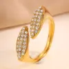 Wholesale Geometric Rings For Adults Featuring Waterproof Non Tarnish 304 Stainless Steel With 18K Real Gold PVD Coating And Zircon Inlay