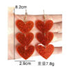 oly-37549be15d2454958c27422146e8e68d Wholesale Cute Simple Fresh Acrylic Valentine's Day Glitter Peach Heart Love Sequin Earrings