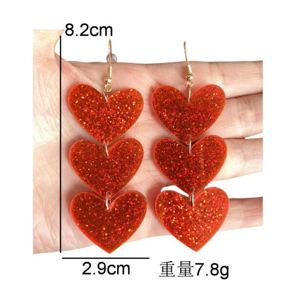 oly-37549be15d2454958c27422146e8e68d Wholesale Cute Simple Fresh Acrylic Valentine's Day Glitter Peach Heart Love Sequin Earrings