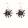 Wholesale Acrylic Earrings USA Independence Day Red White Blue Stripes Texas Sequin Five Pointed Star Glittering Simple Style Women's Jewelry