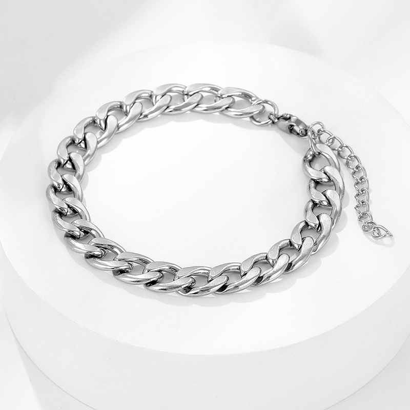 Wholesale Europe and the United States cross-border ins style high-end stainless steel men's bracelet personality all-match fashion trend hip-hop jewe