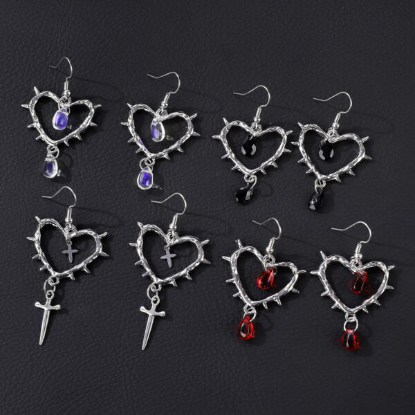 oly-376298de4bf1973a51557dfaefa27f00 Wholesale Personalized Thorns Love Earrings Women’s Earrings Punk Gothic Vintage Cross Drop Earrings