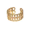 Wholesale 304 Stainless Steel 18K Gold Plated Lady Plating C Shape Open Rings