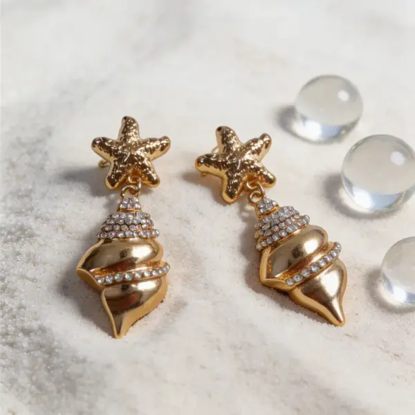 oly-377aa41cb4249e3451f89624e0fd70c4 Wholesale Bohemian Asymmetrical Geometric Stud Earrings For Women In Gold With Rhinestone Inlay, Zinc Alloy Material