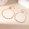Wholesale Adjustable Drawstring Titanium Steel Bracelet Sparkling Zirconia Diamond Light Luxury Unique Personality New Style Jewelry