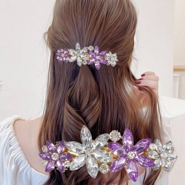 Wholesale simple hairpin elegant medium horizontal clip ladies spring clip top clip ponytail clip alloy hairpin manufacturers