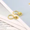 Wholesale Heart Shape Hypoallergenic Earrings For Women Featuring PVD Coated Copper With 18K Real Gold Plated And Zircon Inlay