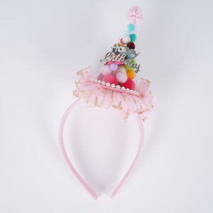 Candy fur ball headband-pink