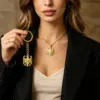 Wholesale Unisex Asymmetrical Eagle Necklace In 201 Stainless Steel With 18K Real Gold Plated Water Plating And Cable Chain