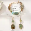 Wholesale Bohemian Geometric Acrylic Bracelets For Women Featuring Electroplated KC Golden Plated Beaded Cord String Design