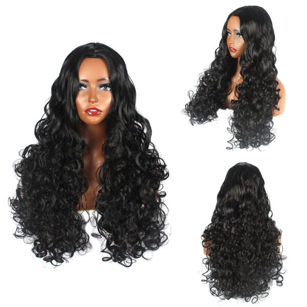 oly-37bd4a66ceae79d430a70c861ea6a10b Wholesale chemical fiber wig women African black long hair small curly headgear matte high temperature silk source factory