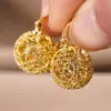 Wholesale Three-dimensional Geometric Drop Earrings For Women In Copper With KC Golden Plated Water Plating And 0.03µm Thickness