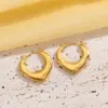 Wholesale 1 Pair Casual Classic Style Streetwear Geometric Heart Shape 304 Stainless Steel Imitation Gold Electroplating Hoop Earrings