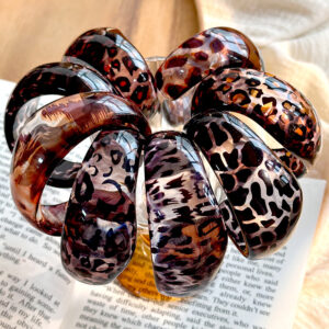 Wholesale Yuyu European and American Cross-border Bracelet C- shaped Simple Resin Bracelet Autumn and Winter Fashion Leopard Open Bracelet
