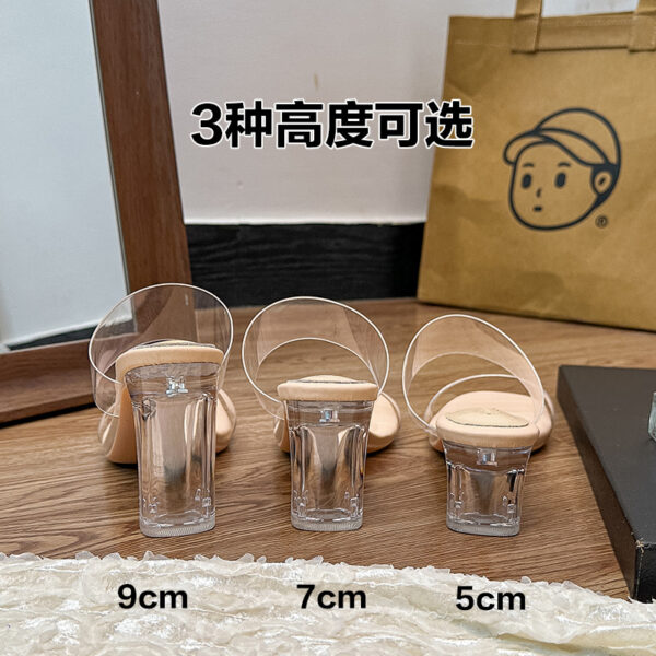 oly-37f556e01e7a3ea729e352c4bce6e965 Wholesale Transparent Sandals for Women Summer Style Crystal Heel High Heels for Outerwear Soft Soles for Small People