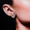 Wholesale 1 pair of elegant and cute sweet small and exquisite alloy earrings fashionable sweet and cool love ladies earrings for commuting all-match