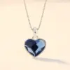 Wholesale 925 Sterling Silver Heart Necklace For Women With Austrian Crystal Pendant Cross Jesus 3D Printed Fashion Collarbone Chain Jewelry