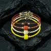 Wholesale Geometric Beaded Chain Bracelet With 18K Real Gold Plated Glass Beads, 0.03µm Thickness, Unisex Design