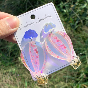 Wholesale fashion earrings trend creative acrylic colorful air balloon Christmas earrings jewelry earrings