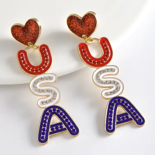 oly-383de6a936effb707028d598814e3aa0 Wholesale 1 Pair IG Style Retro Classic Style Letter Inlay Alloy Seed Bead Drop Earrings