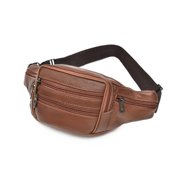 oly-383ecbb6deb8fd456d594d37cc852b9f Wholesale Explosions Genuine Leather Waist Bag Men's Satchel Multi-compartment Cowhide Waist Bag Men's Mobile Phone Bag Waist Bag Wear-resistant for Work