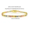 Wholesale Colorful Zircon Tennis Bracelet Copper Inlaid White Gold Vacuum Plating European Style Fashion Unisex Jewelry Accessory