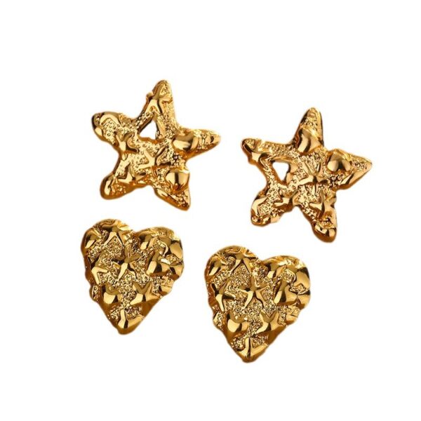 Wholesale  Hot French Retro All-match Style Starfish Love Earrings Titanium Steel Fadeless Valentine's Day Earrings
