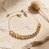 Wholesale Titanium steel chunky chain diamond-encrusted bracelet, a light luxury jewelry.