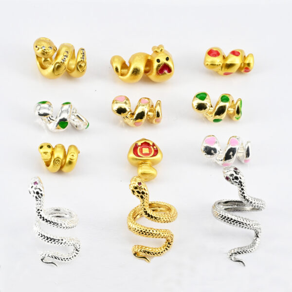 oly-3867fa0e10f48bf884dc761b0835b37b Wholesale Snake Running Ring Rolling Snake Love Winding This Year Zodiac Twisted Snake Handstring Bead Jewelry Pendant Accessories