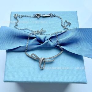 Wholesale  Where Ribbon Knot Clavicle Chain Women's Bow Necklace Light Luxury High-end