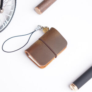 Dark brown / Top layer cowhide super mini TN book (32 sheets, 64 pages)