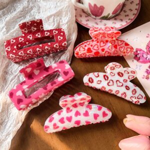 oly-387a77f89da5b2b7fa1193e466e7adc5 Wholesale Rose Love Printed Clip Valentine's Day Atmosphere Women's Hairpin Shark Clip Hair Accessories