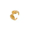 Wholesale Vintage Style Bow Tie Open Ring For Women In 304 Stainless Steel With Electroplated Gold Plating