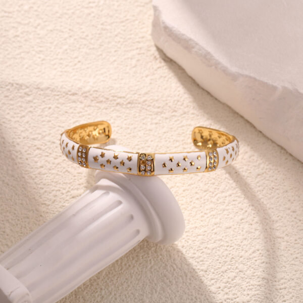 Wholesale Yl Xiaotian Colorful Popular Stylish Fashion Retro Design Oil Dripping Bracelet 18K Gold Jade Stainless Steel