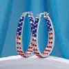 Wholesale 1 Pair Elegant Shiny American Flag Copper Alloy Earrings