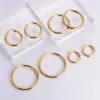 Wholesale Ion Plating (IP) 18K Gold Plated Circle 304 Stainless Steel Simple Style Commute Waterproof Non Tarnish Earrings