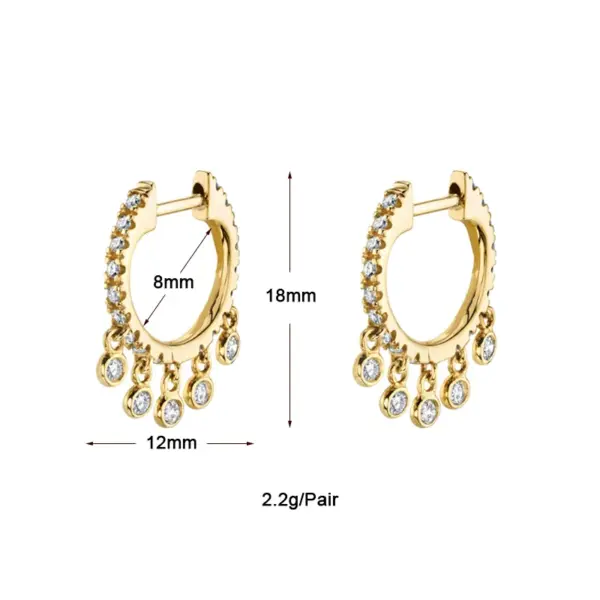 Wholesale 1 Pair Luxurious Classic Style Pentagram Circle Plating Inlay Copper Zircon 18k Gold Plated Earrings