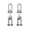 Wholesale 1 Pair Hip-Hop Geometric Polishing Titanium Steel Drop Earrings