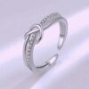Wholesale ring female fashion opening design fashion small fresh row drill cross diamond ring for women