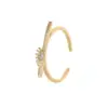 Wholesale Geometric Open Rings For Women In Copper With 14K Real Gold Electroplated Finish Featuring Artificial Gemstones