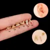Wholesale 1 Piece 316L Stainless Steel Copper Zircon Ear Cartilage Rings & Studs Heart Shape Waterproof Non Tarnish Surgical Steel