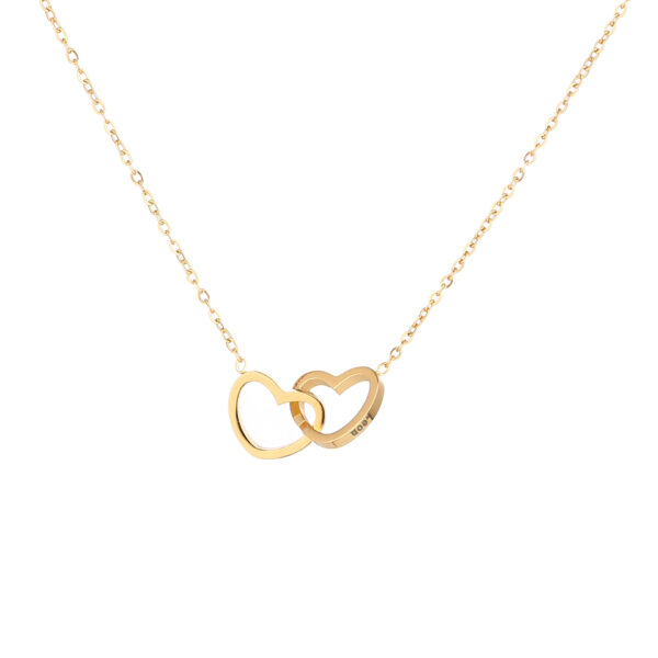 oly-38b9f6ca934ddb8cccd2e397cf8f7273 Wholesale fashion simple stainless steel vacuum plating cross chain love lettering necklace Valentine's Day gift